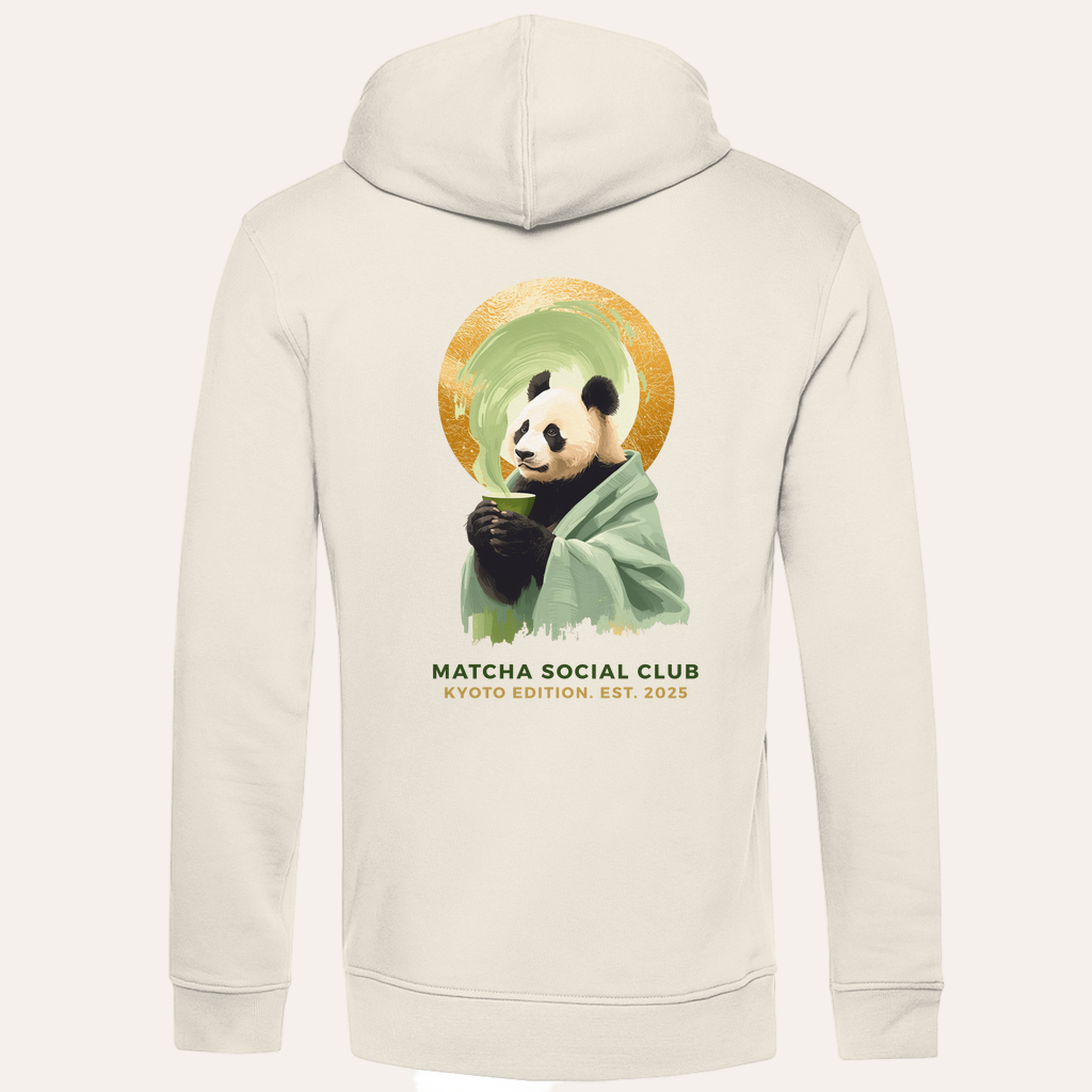 Heren Premium Bio Hoodie – Panda Matcha Edition