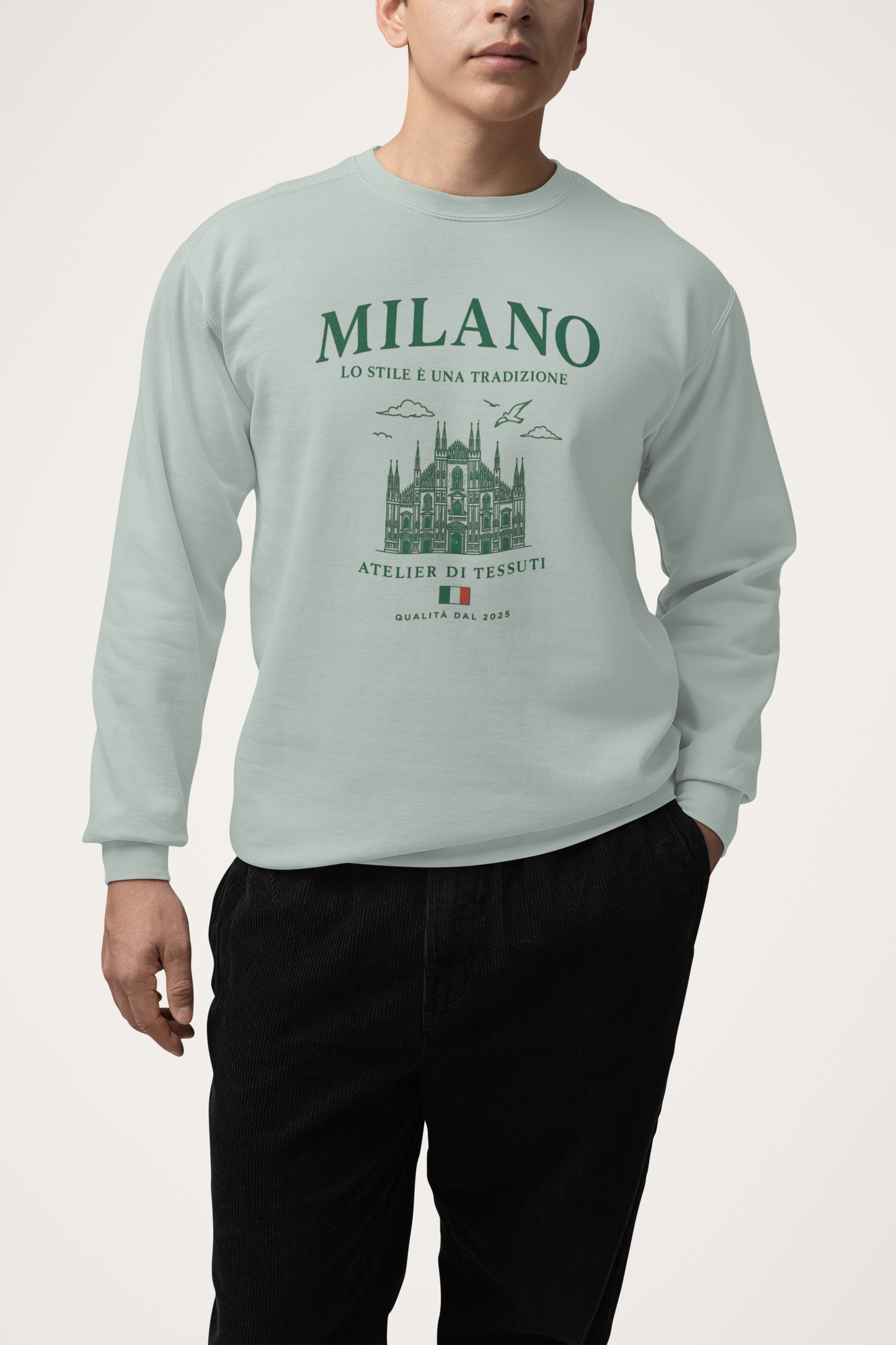 Heren Bio Sweatshirt – Milano Art - 100 verkocht