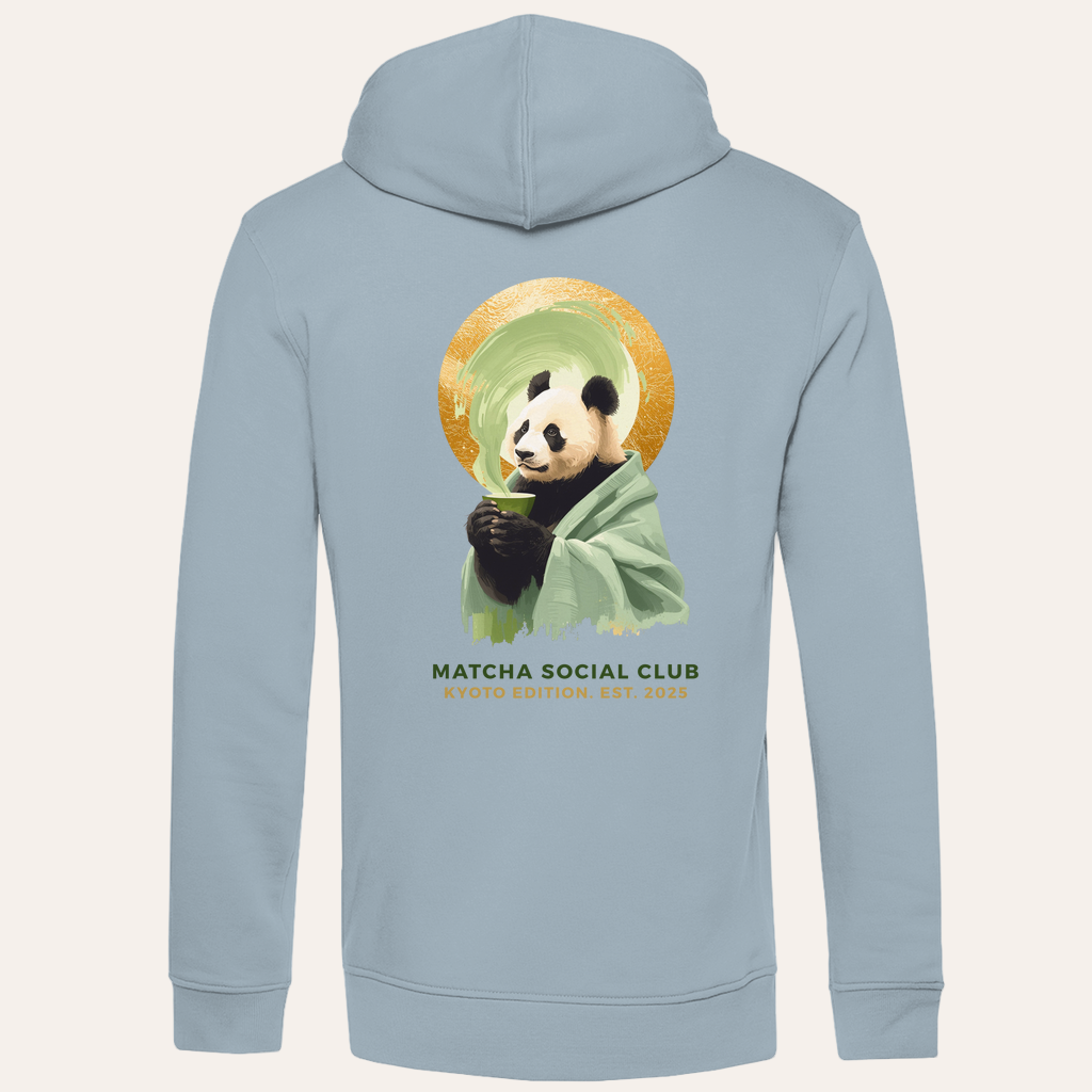 Heren Premium Bio Hoodie – Panda Matcha Edition