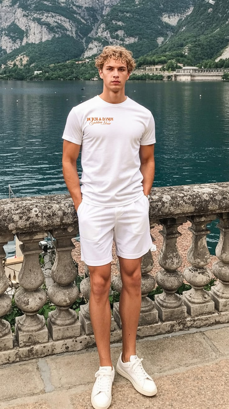 Heren Bio T-shirt – zomers en stijlvol met Lake Como vibes.