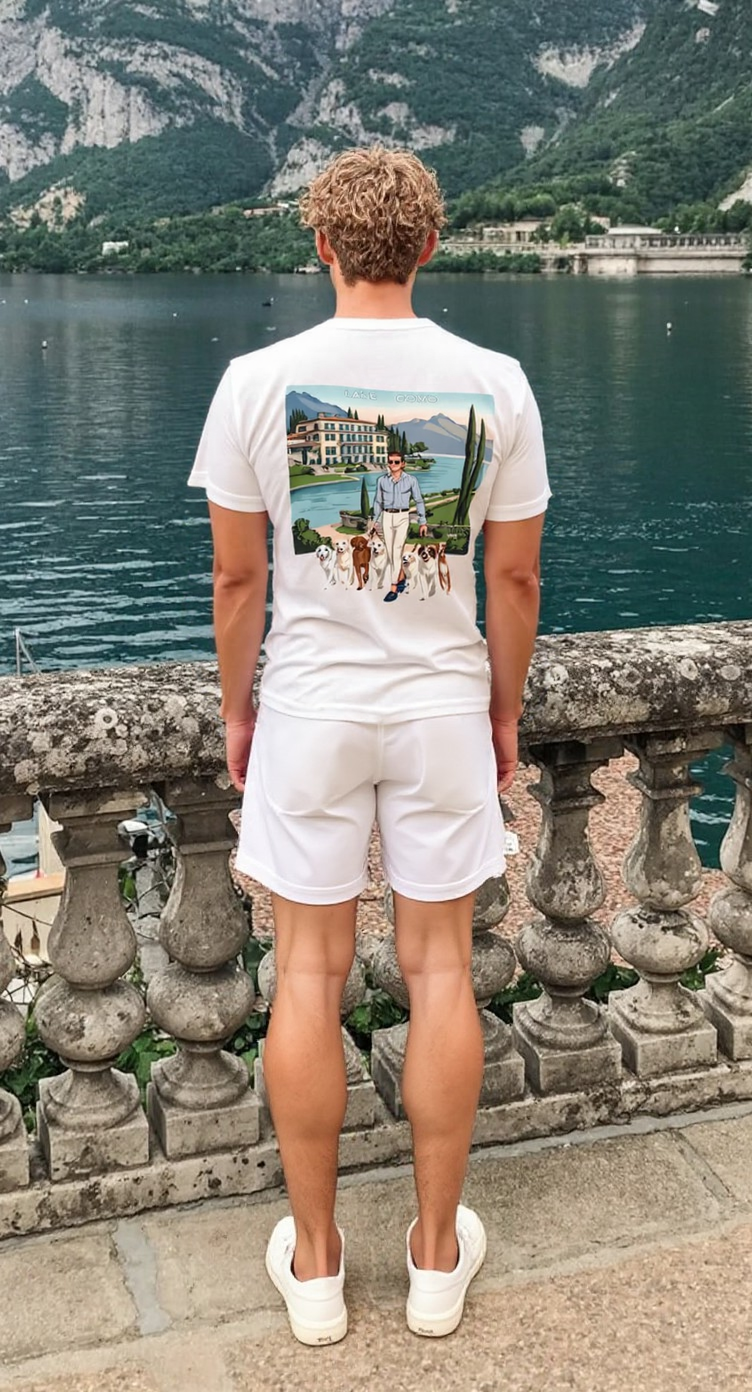 Heren Bio T-shirt – zomers en stijlvol met Lake Como vibes.