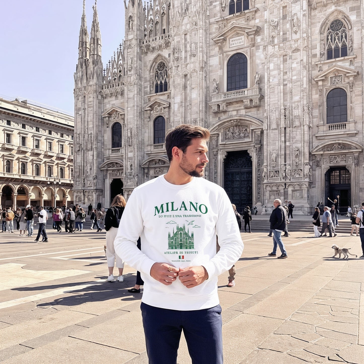 Heren Bio Sweatshirt – Milano Art - 100 verkocht